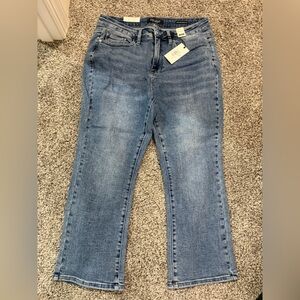 NWT Judy Blue cropped bootcut midwash jeans, size 16w